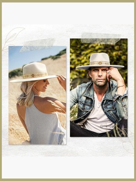 Vegan Suede Felt Rancher Fedora Hat with 4-inch Wide Brim main image 5